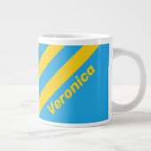 Retro Aqua Reef Three Stripes with Name ジャンボコーヒーマグカップ (右)