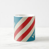 Retro Aqua Surf Stripes with Name コーヒーマグカップ (中央)