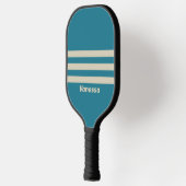 Retro Aquamarine Three Across Striping with Name ピックルボールラケット (左)