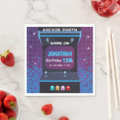 Retro Arcade Birthday Party | Game On Design スタンダードランチョンナプキン (インサイチュ)