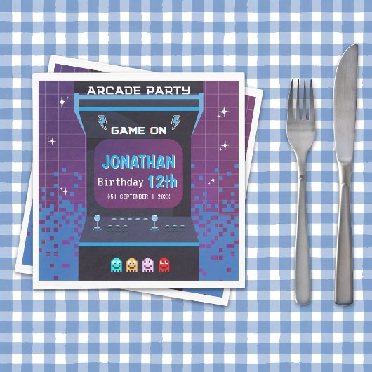 Retro Arcade Birthday Party | Game On Design スタンダードランチョンナプキン