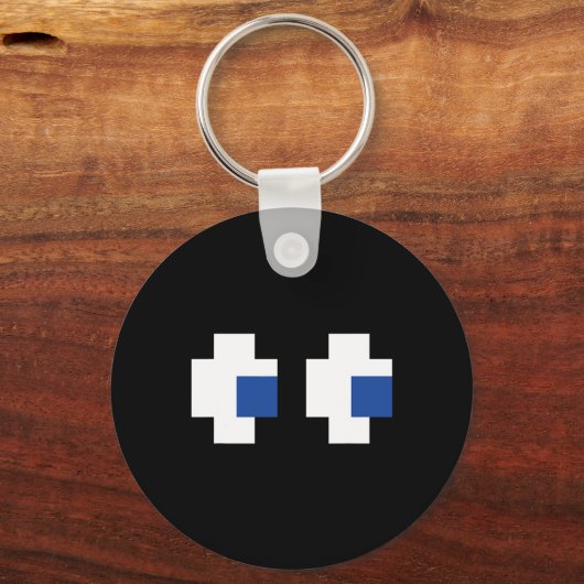 Retro Arcade Gaming Halloween Ghost Partner Group  キーホルダー (正面)