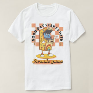 Retro Arcade Good Day Starts Design Tシャツ