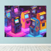 Retro Arcade Machines キャンバスプリント (インサイチュ (ウッドフロア))
