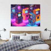 Retro Arcade Machines キャンバスプリント (インサイチュ (寝室))