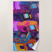 Retro Arcade Machines ビーチタオル (正面)