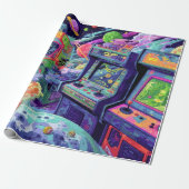 Retro Arcade Machines in Space ラッピングペーパー (アンロールド)