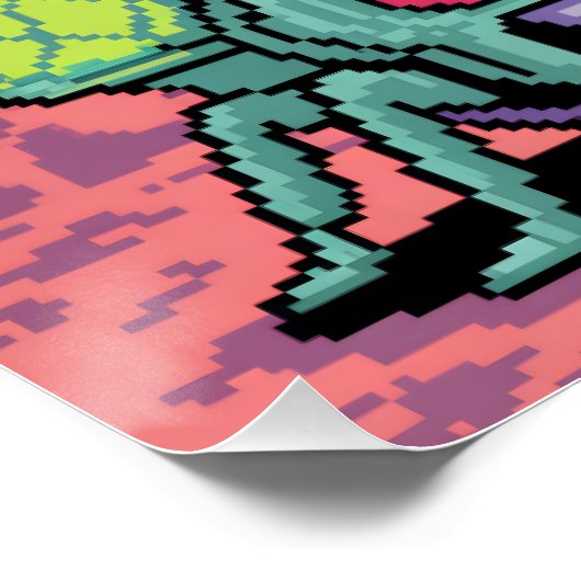 Retro Arcade Manti Aliens Pixel Art - Funny Defend ポスター (コーナー)