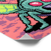 Retro Arcade Manti Aliens Pixel Art - Funny Defend ポスター (角)