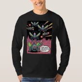 Retro Arcade Manti Aliens Pixel Art - Funny Defend Tシャツ (正面)