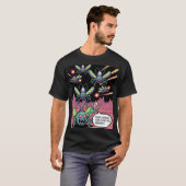 Retro Arcade Manti Aliens Pixel Art - Funny Defend Tシャツ (正面フル)