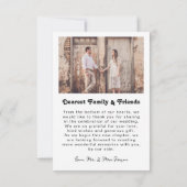 Retro Arch Photo Message Wedding サンキューカード (裏面)