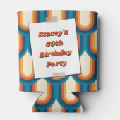 Retro Arch Seventies 70's 50th Birthday Photo 缶クーラー (裏面)
