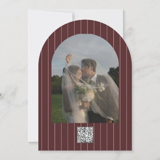 Retro Arched Striped Wedding Invitation 招待状 (裏面)