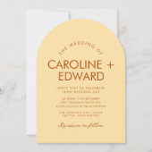 Retro Arched Striped Wedding Invitation 招待状 (正面)