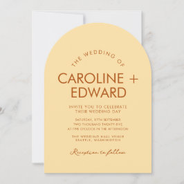 Retro Arched Striped Wedding Invitation 招待状