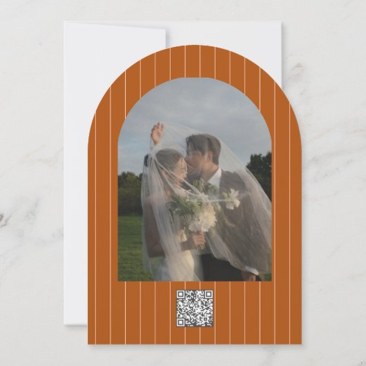 Retro Arched Striped Wedding Invitation 招待状 (裏面)