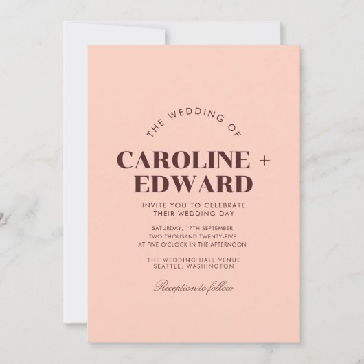 Retro Arched Striped Wedding Invitation 招待状 (正面)