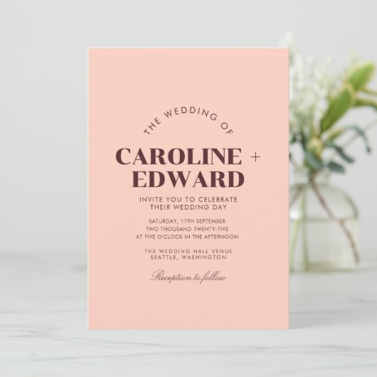 Retro Arched Striped Wedding Invitation 招待状 (スタンド正面)