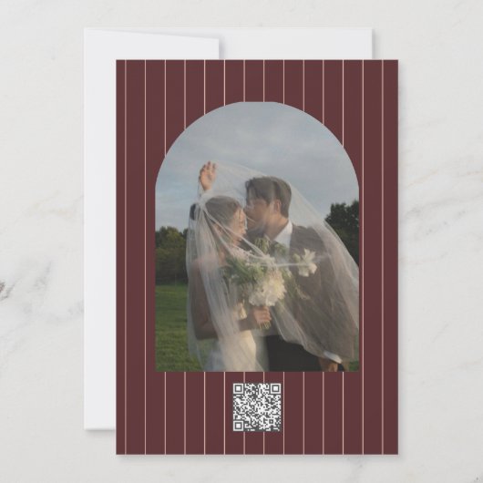 Retro Arched Striped Wedding Invitation 招待状 (裏面)