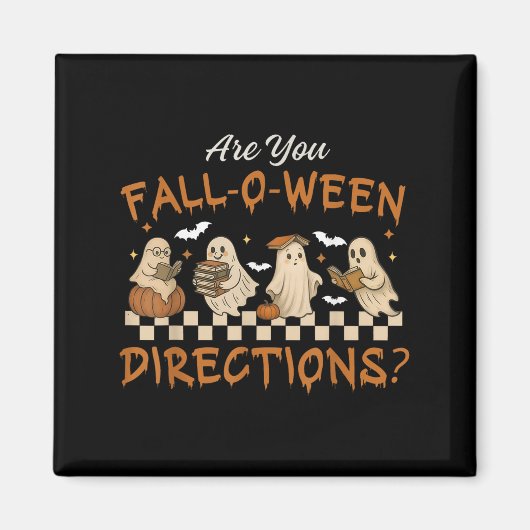 Retro Are You Fall O Ween Directions Teacher Hallo マグネット (正面)