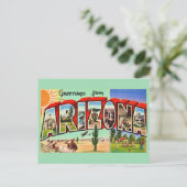 Retro Arizona Green Postcard ポストカード (スタンド正面)