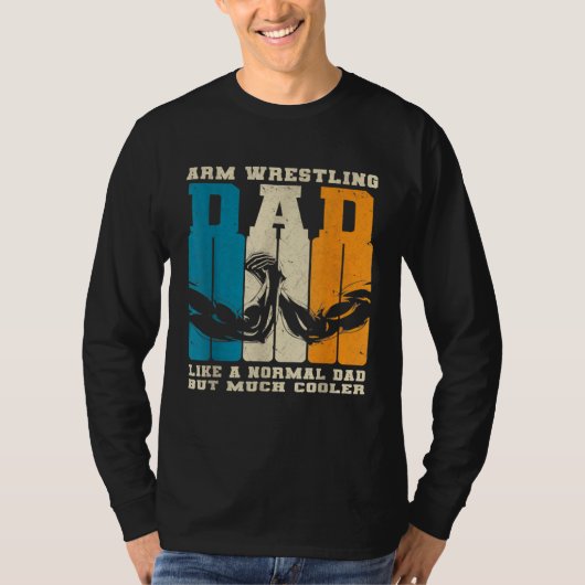Retro Arm Wrestling Dad Normal Dad But Cooler Armw Tシャツ (正面)