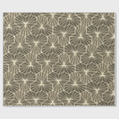 Retro Art Deco Beige Brown Geometric Pattern ラッピングペーパー (フラット)
