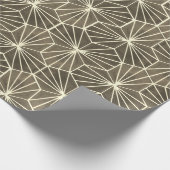 Retro Art Deco Beige Brown Geometric Pattern ラッピングペーパー (角)