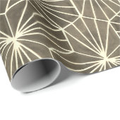 Retro Art Deco Beige Brown Geometric Pattern ラッピングペーパー (ロールコーナー)
