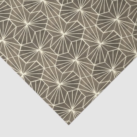 Retro Art Deco Beige Brown Geometric Pattern 薄葉紙 (詳細)