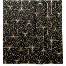 Retro Art Deco Black Gold Geometric Pattern