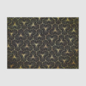 Retro Art Deco Black Gold Geometric Pattern 薄葉紙 (正面)