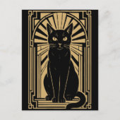 Retro Art Deco Cat ポストカード (正面)