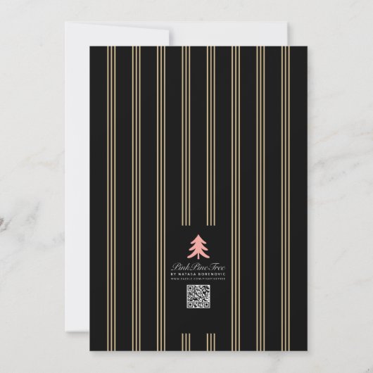 Retro Art Deco Dark Wedding Invitation 招待状 (裏面)