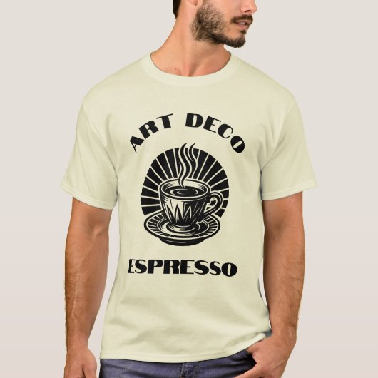 Retro Art Deco Espresso Coffee Cup Template Tシャツ (正面)