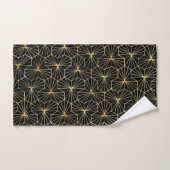 Retro Art Deco Gold Black Geometric Pattern バスタオルセット (ハンドタオル)
