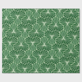 Retro Art Deco Lime Green Geometric Pattern ラッピングペーパー