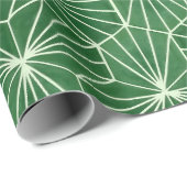 Retro Art Deco Lime Green Geometric Pattern ラッピングペーパー (ロールコーナー)