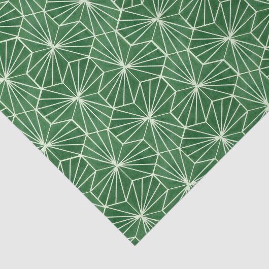 Retro Art Deco Lime Green Geometric Pattern 薄葉紙 (詳細)