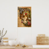 Retro Art Nouveau French Perfume Ad ポスター (キッチン)