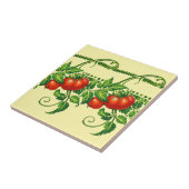 Retro Art Nouveau Garden Tomatoes Frieze Pattern タイル (側面)