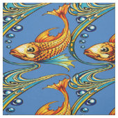 Retro Art Nouveau Koi Fish Pattern ファブリック (見本)