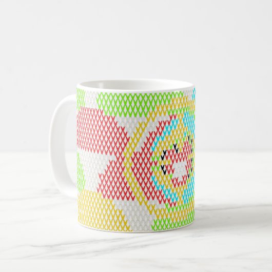 Retro Art Nouveau Pattern  コーヒーマグカップ (正面左)