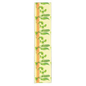 Retro Art Nouveau Pea Pods Pattern Frieze ショートテーブルランナー (正面)