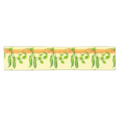 Retro Art Nouveau Pea Pods Pattern Frieze ショートテーブルランナー (横)