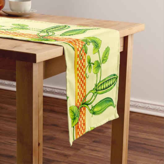 Retro Art Nouveau Pea Pods Pattern Frieze ショートテーブルランナー (インサイチュ)