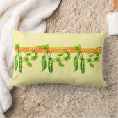 Retro Art Nouveau Pea Pods Pattern Frieze ランバークッション (ブランケット)
