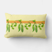 Retro Art Nouveau Pea Pods Pattern Frieze ランバークッション (正面)