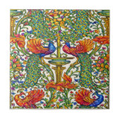 Retro Art Nouveau Peacocks & Fruit by Walter Crane タイル (正面)